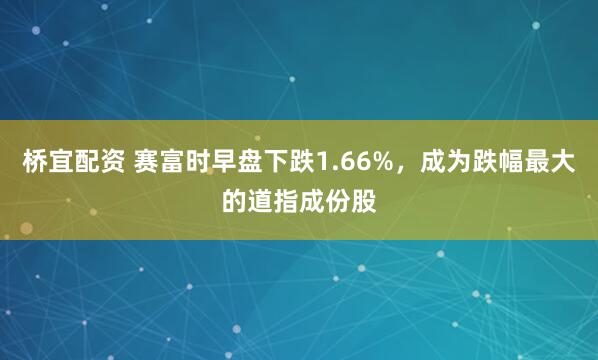 桥宜配资 赛富时早盘下跌1.66%，成为跌幅最大的道指成份股